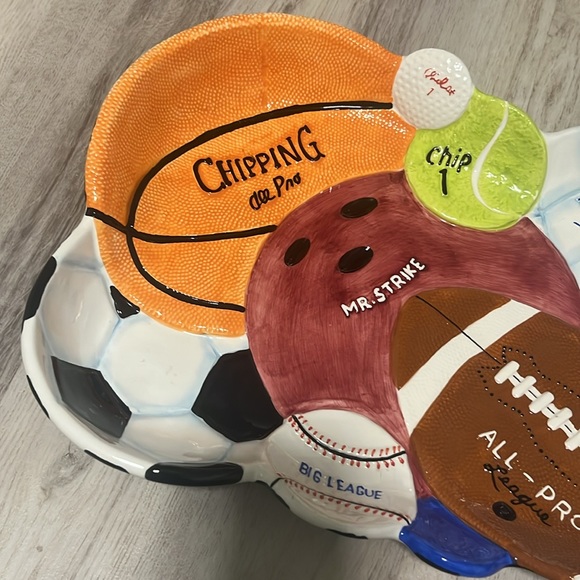 Cooks Club Sports Dish Platter Dip Bowl Basketball Football Baseball Tennis Golf - Picture 4 of 8